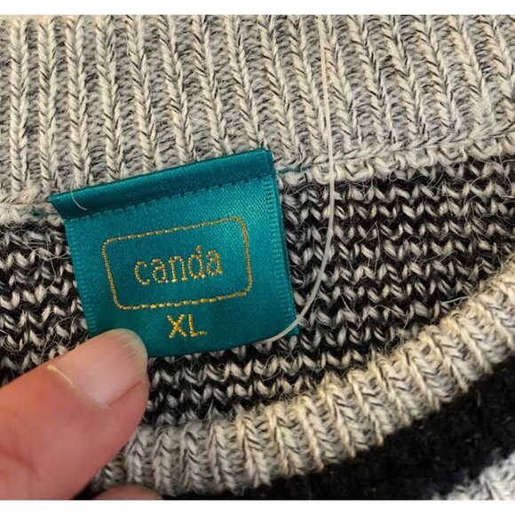 NWT Vintage C&A Sweater Crew Neck Pull Over Golf Scene Knit Design Gray XL - Picture 9 of 11